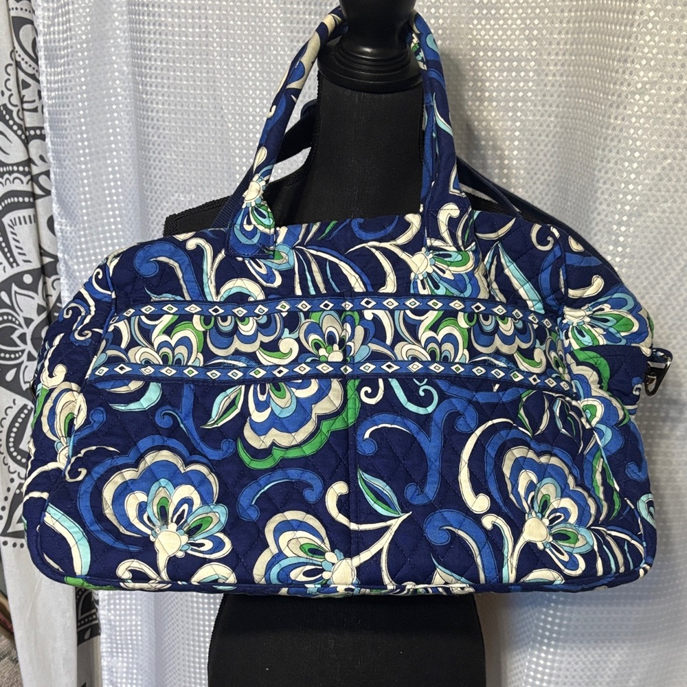 Vera Bradley Navy and Teal Patterned Travel Bag